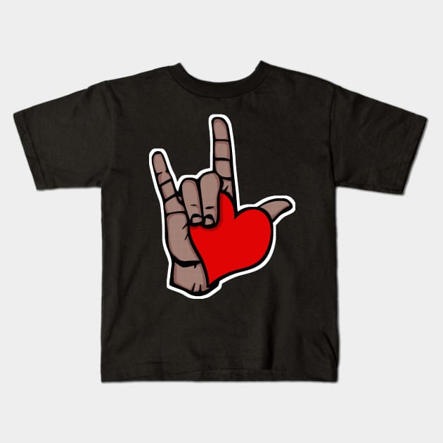 I Love You in American Sign Language #2 / Heart Design Kids T-Shirt by DankFutura